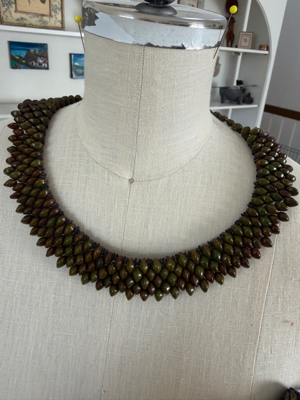 Pataxó indigenous jewelry green seeds made by women in Brazil 🇧🇷